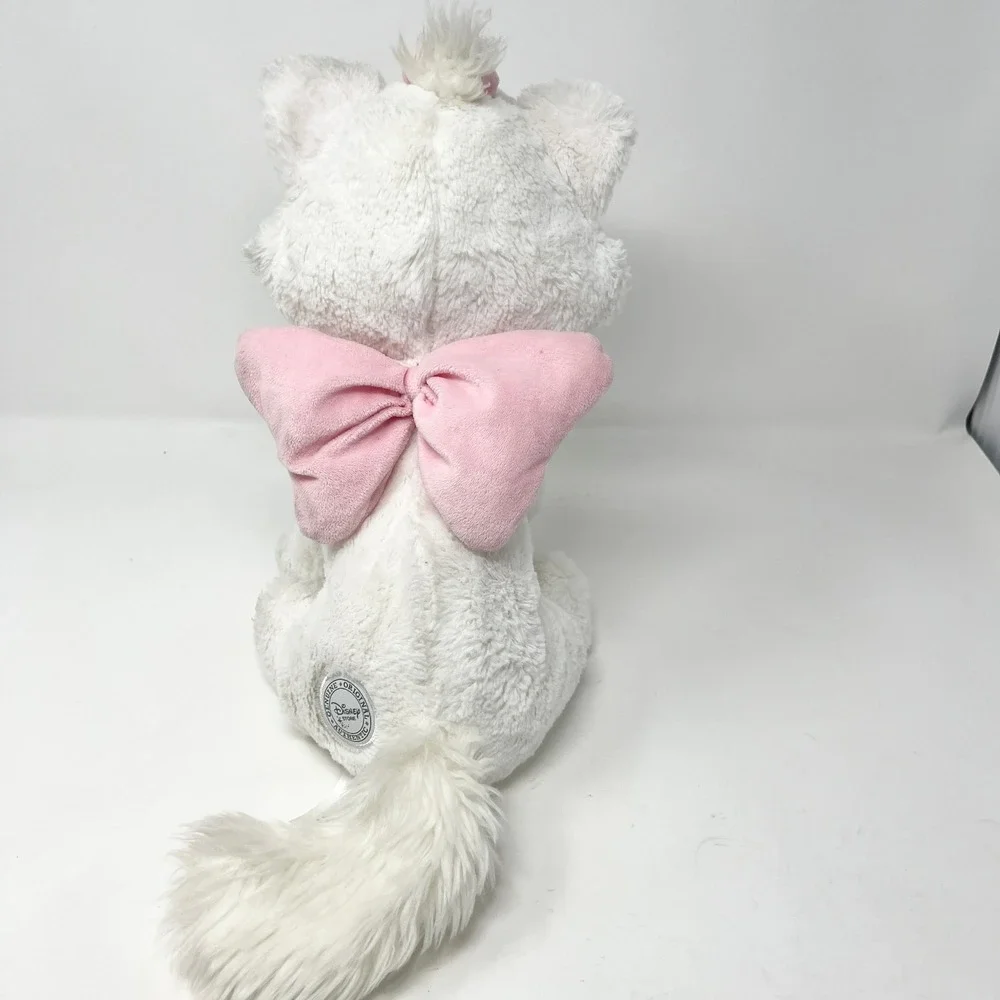 Disney Store The Aristocats Marie Plush White Pink Kitten Stuffed Animal 12 inch